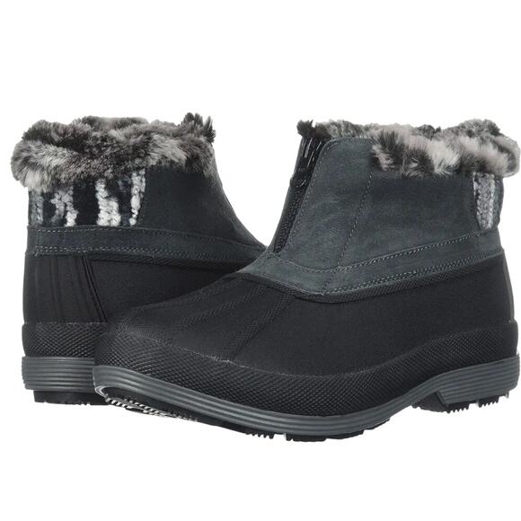 Propet Women Propet Womens Lumi Ankle Zip Bootie US 8 Extra Wide Grey Water Resistant EUC